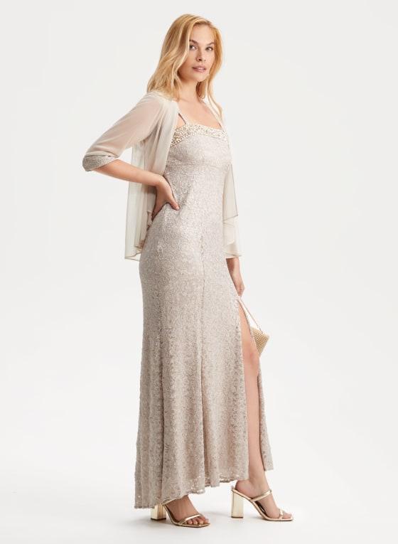 Glitter Lace Jacket & Dress Set