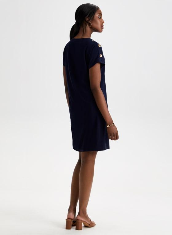 Decorative Button Detail Dress