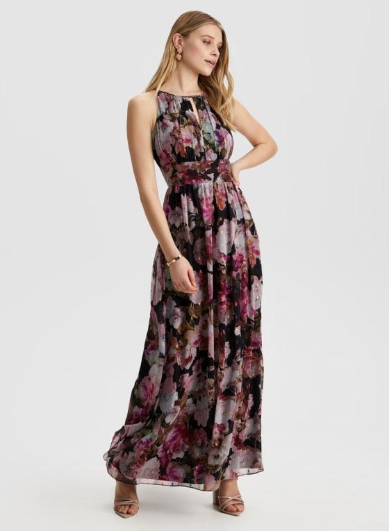 Floral Print Halter Neck Dress