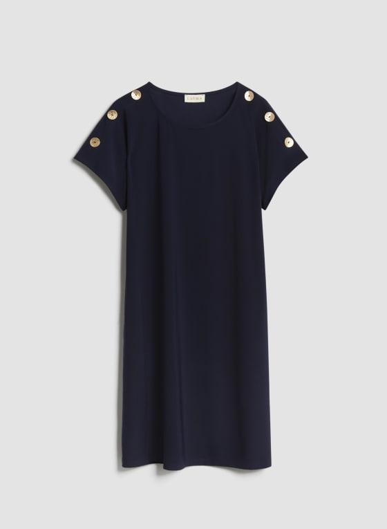 Decorative Button Detail Dress